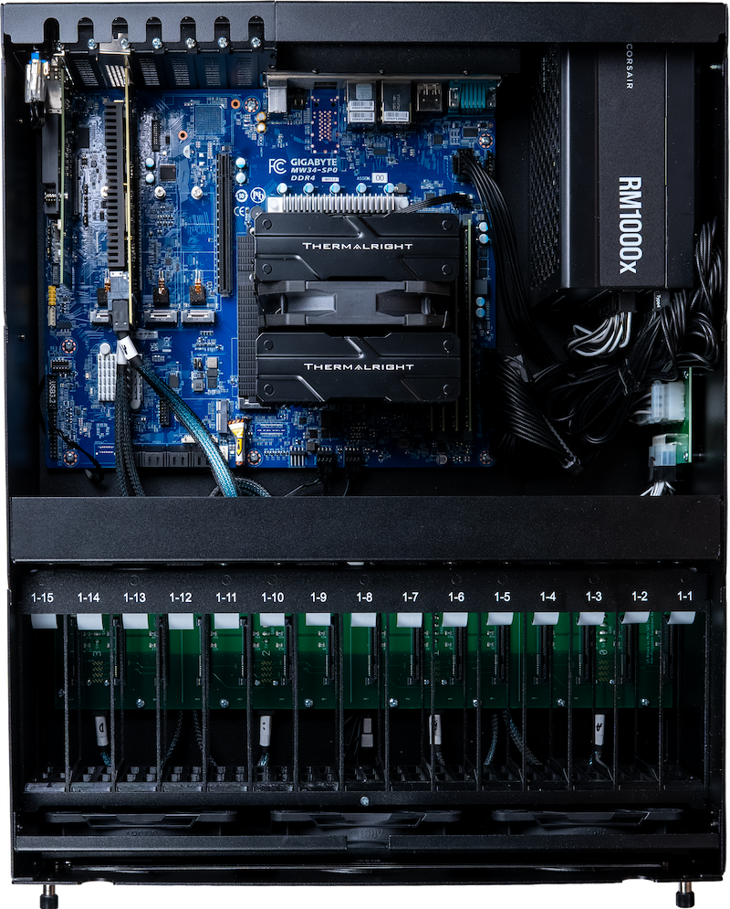 X15 interior — motherboard and components